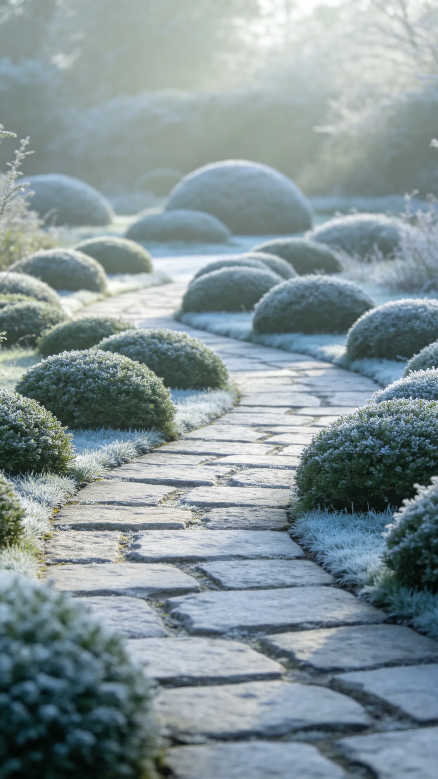 7. Edge a Path With Low Evergreen Mounds