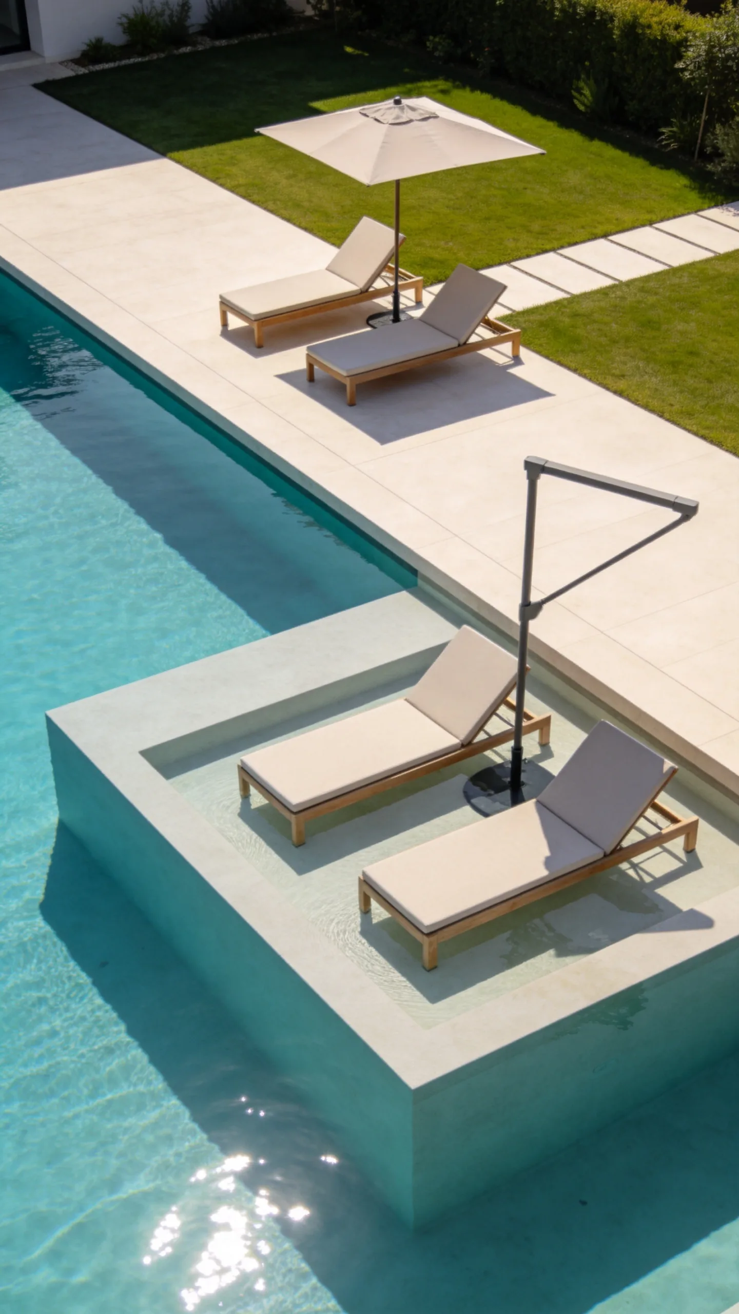 8. Install a Tanning Ledge With In-Water Loungers