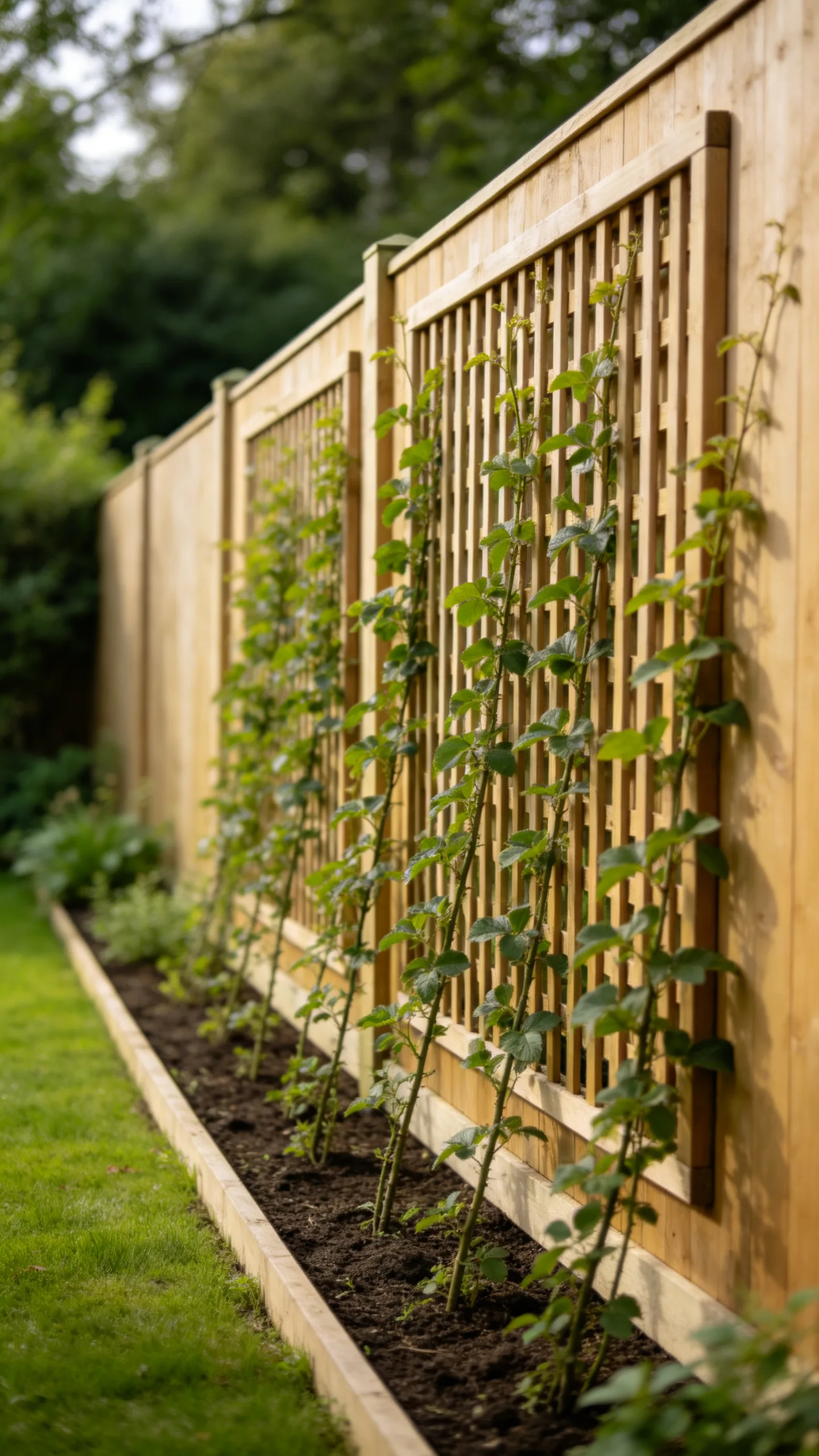 10. Turn a Bare Fence Into an Evergreen Backdrop
