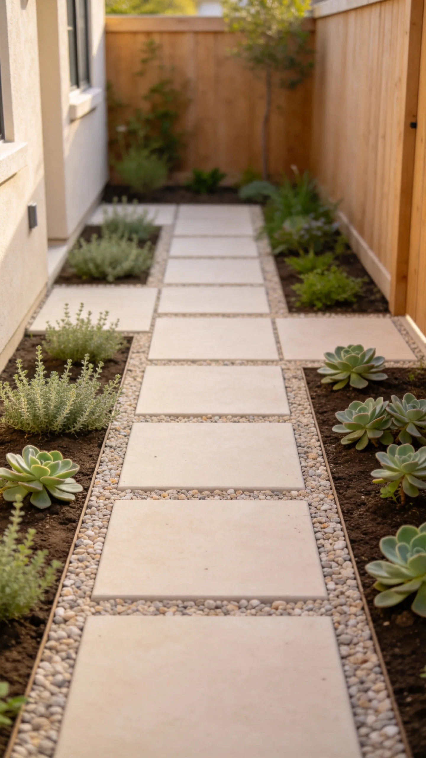 10. Replace a Tiny Lawn With Paving and Planting Pockets