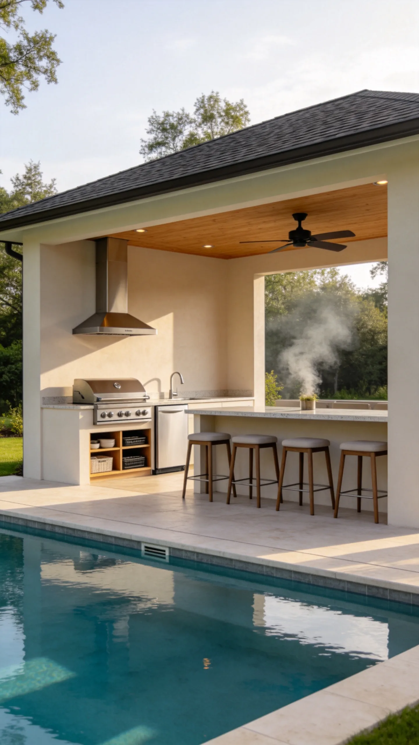 12. Build a Poolside Pavilion With an Outdoor Kitchen