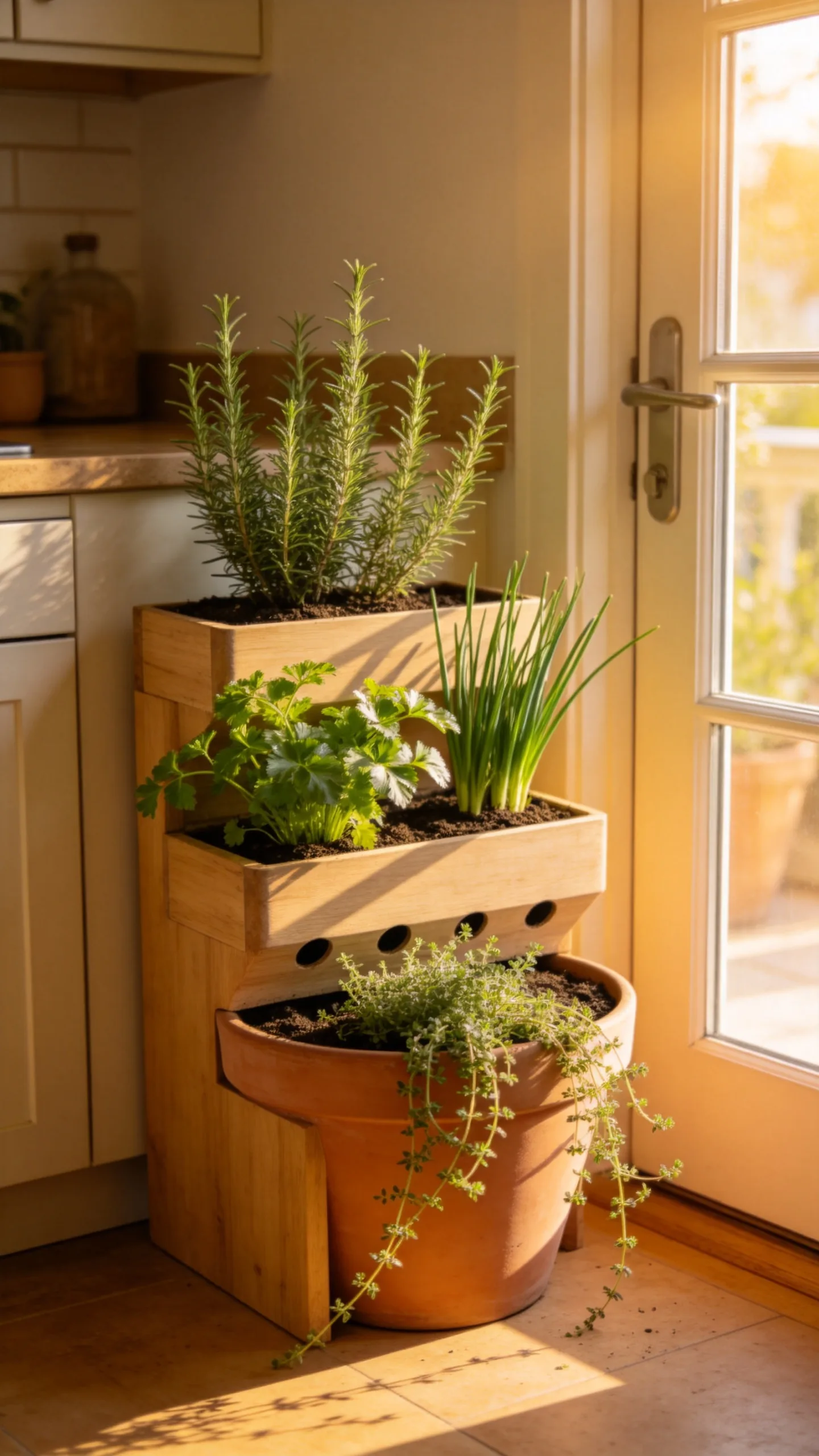 15. Grow Herbs in a Tiered Planter
