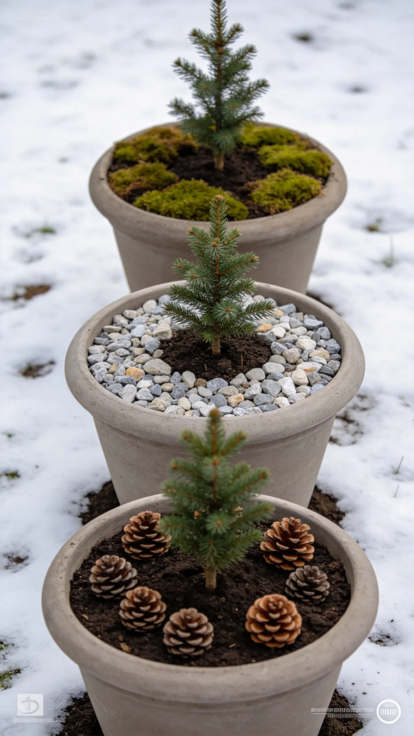17. Top Containers With Moss, Gravel, or Pinecones