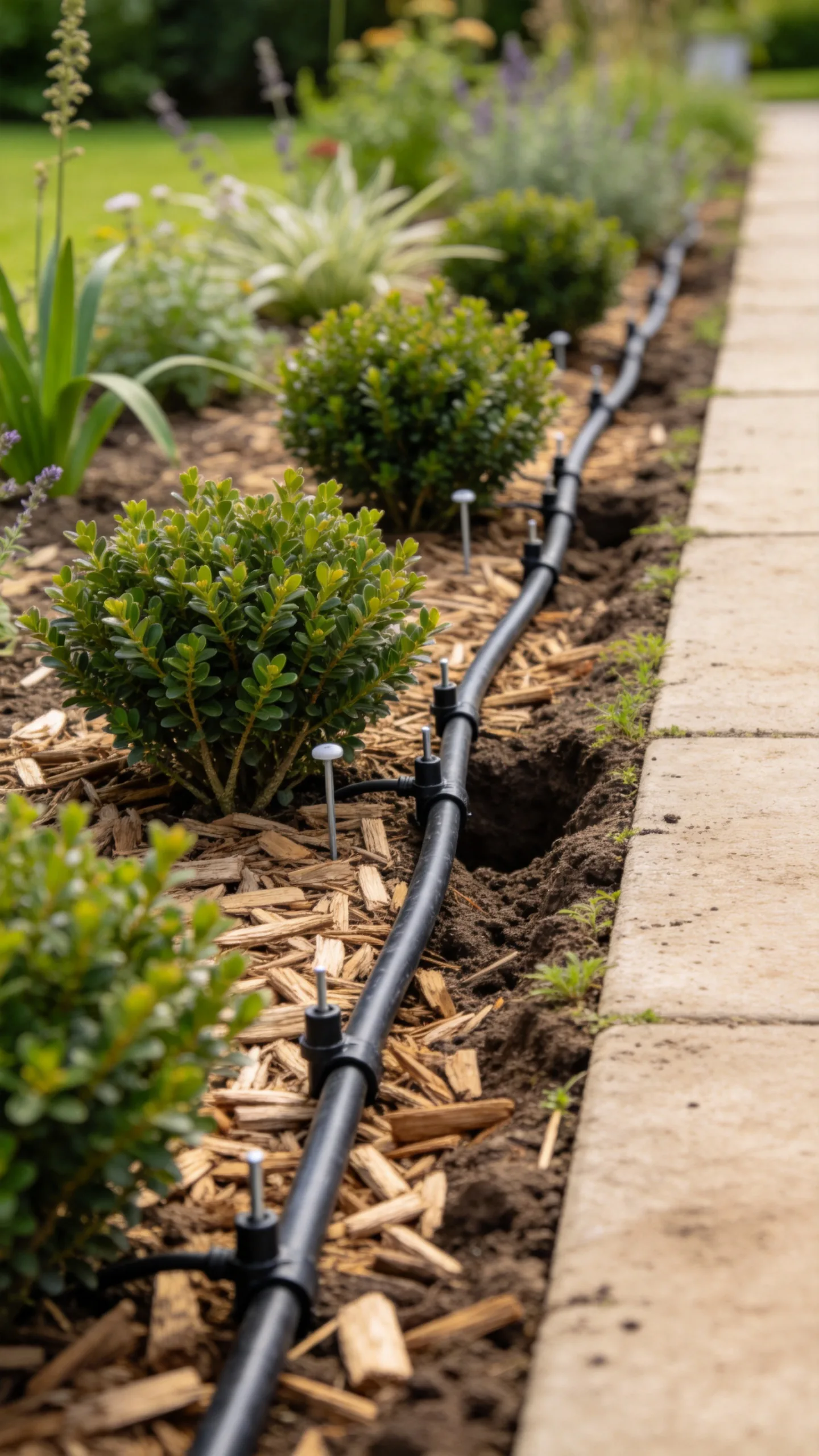 18. Add Drip Irrigation Beneath the Mulch