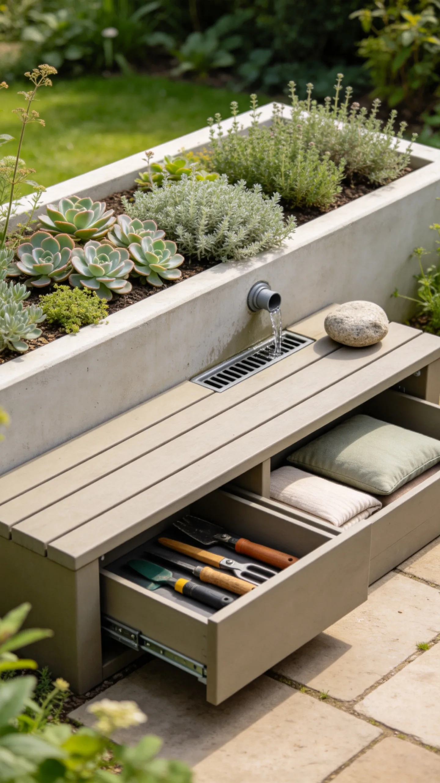 21. Combine Hidden Storage With a Planter Top