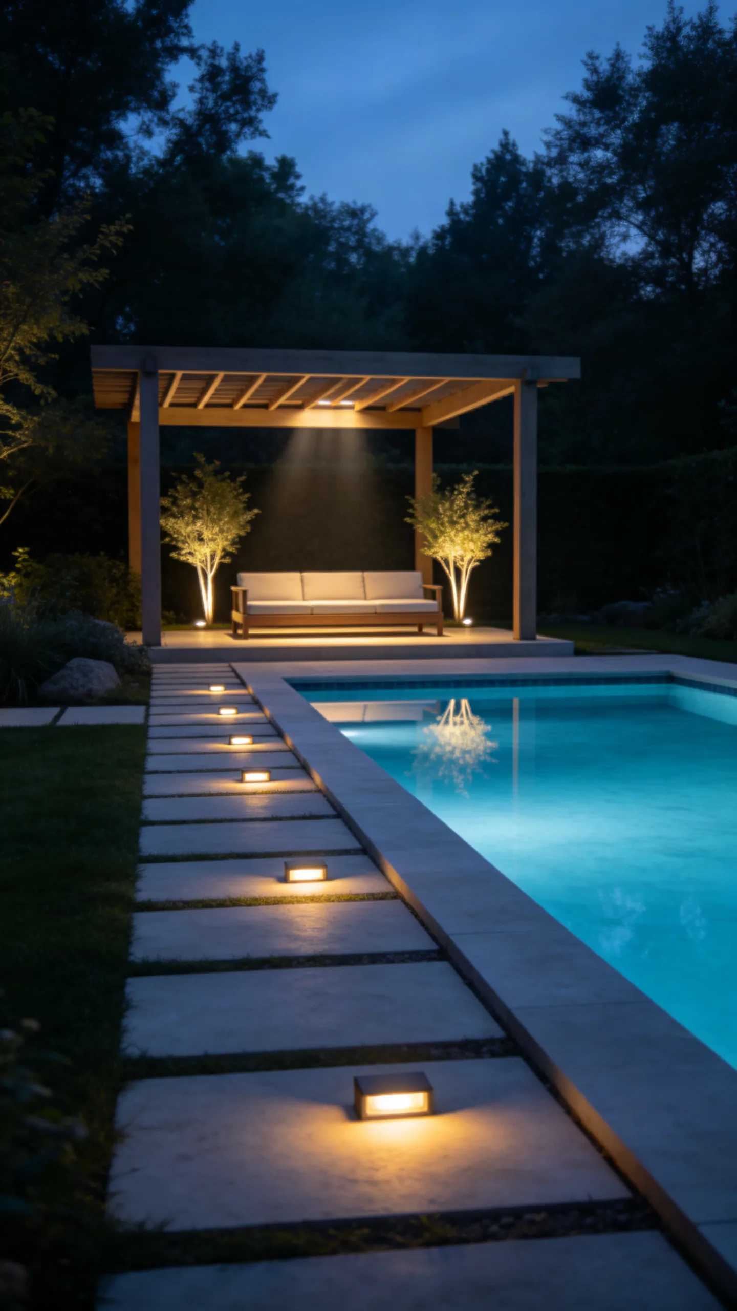 23. Illuminate Paths, Plants, and Lounging Areas